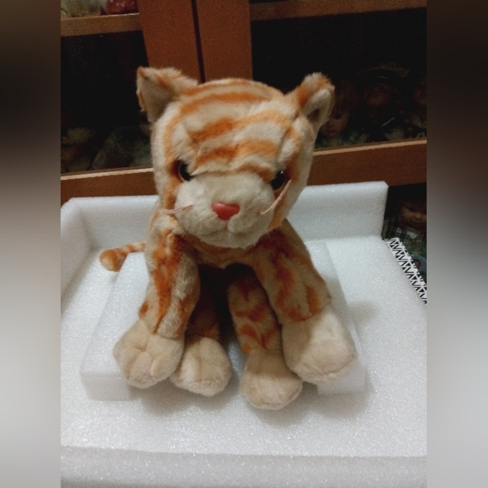 Ty Orange and Cream Striped Stuffed Animal
